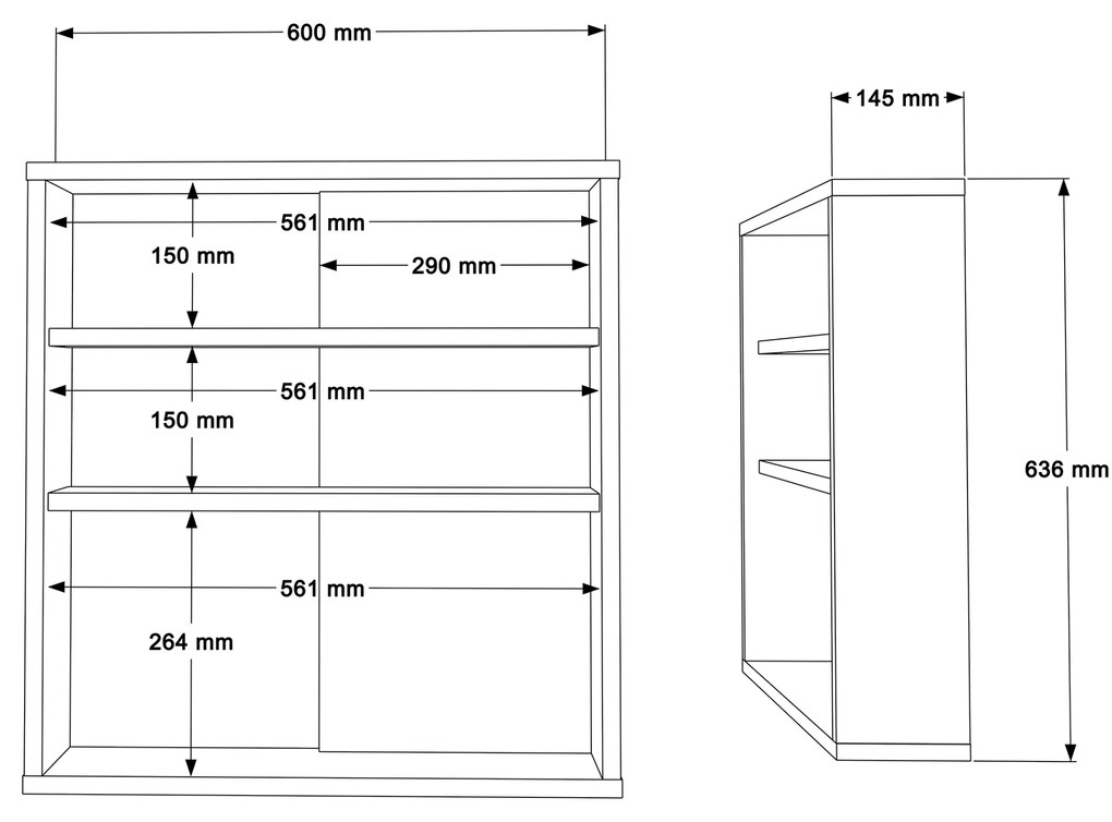 Koupelnová skříňka se zrcadlem Houseland Ivy dub Castello