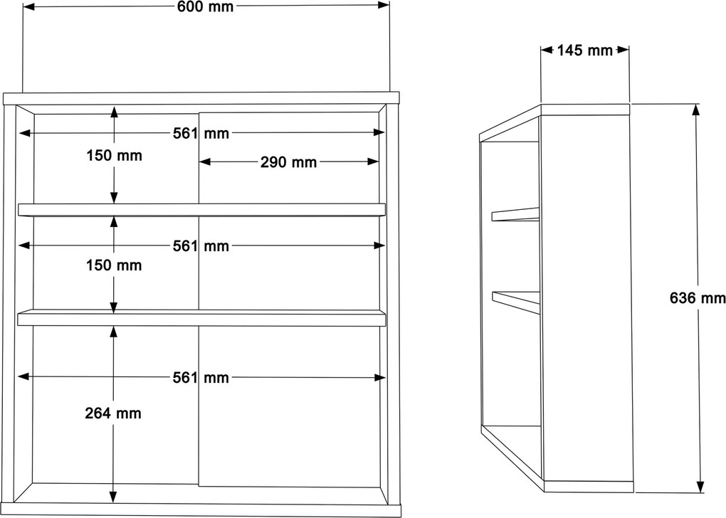 Kúpeľňová skrinka so zrkadlom Houseland Ivy dub Castello