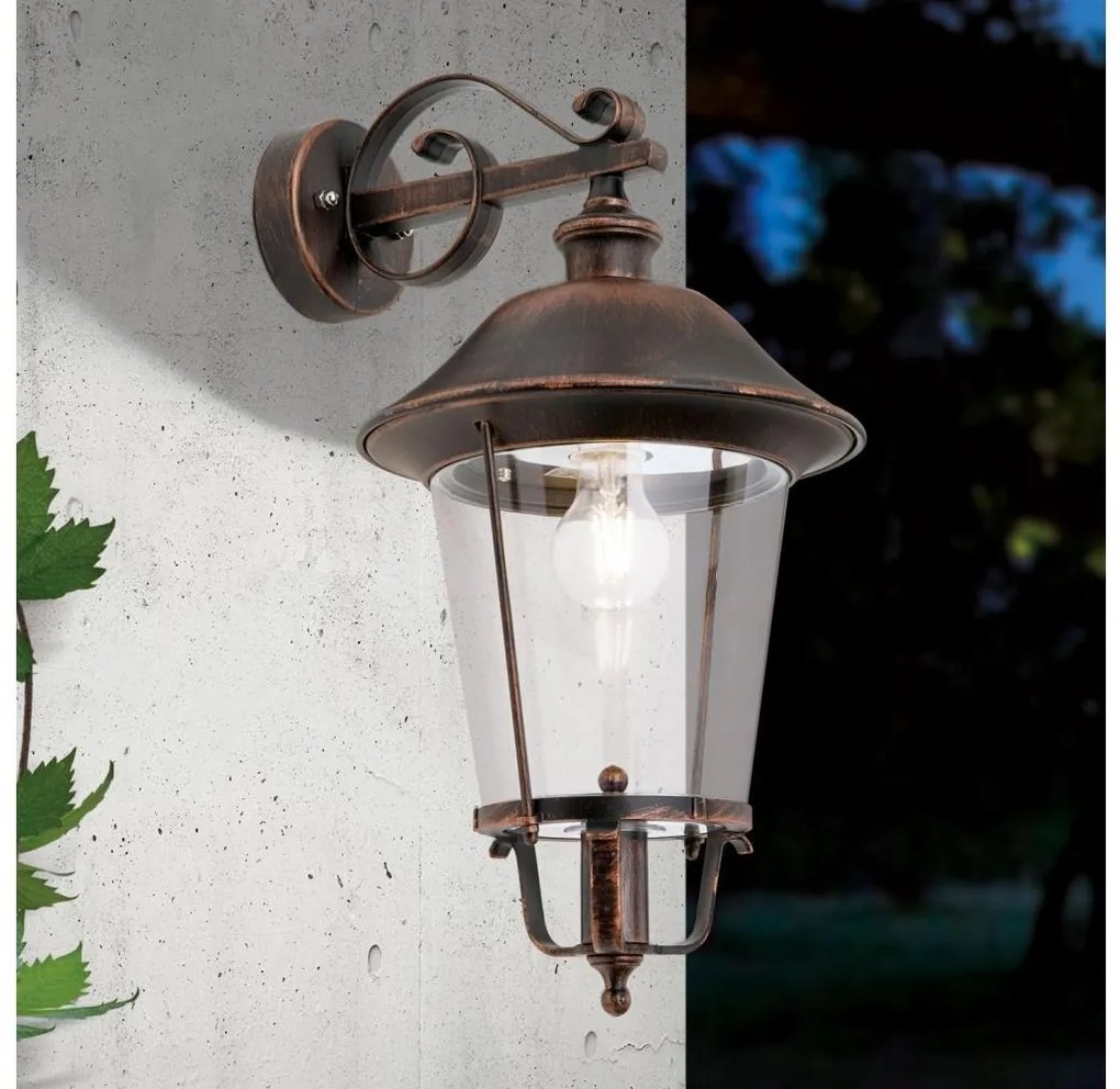 Orion AL 11K/360.01-Vonkajšia nást. lampa KENZO 1xE27/100W/230V IP44 bronz/patina