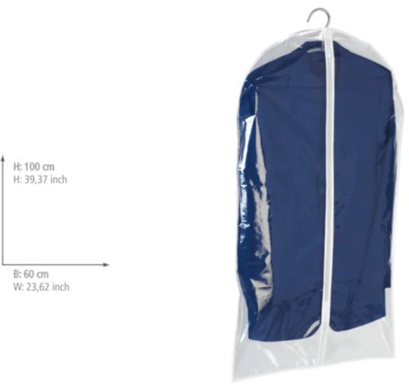 Priehľadný obal na oblek Wenko Transparent, 100 × 60 cm