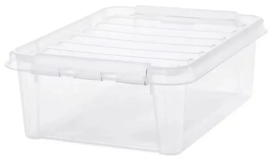 SmartStore Úložný box s bielymi klipmi Classic, 21 l, 21 l