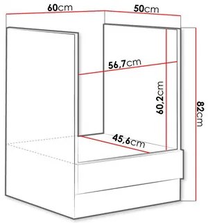 Skrinka pod rúru na pečenie Milo 60 DG BB (sivá + biely lesk). Vlastná spoľahlivá doprava až k Vám domov. 1122682