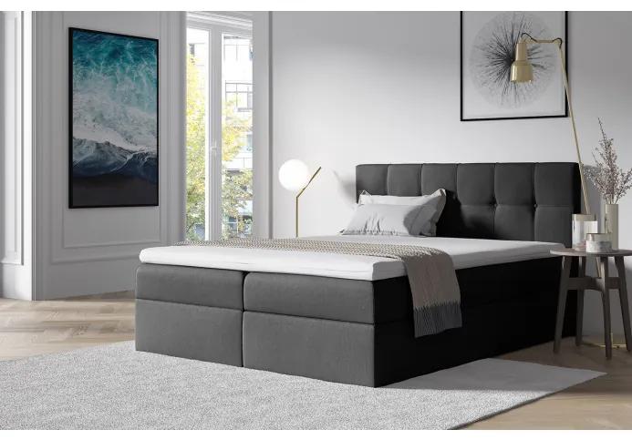Štýlová manželská posteľ s úložným priestorom Recivio tmavo šedá 160 x 200