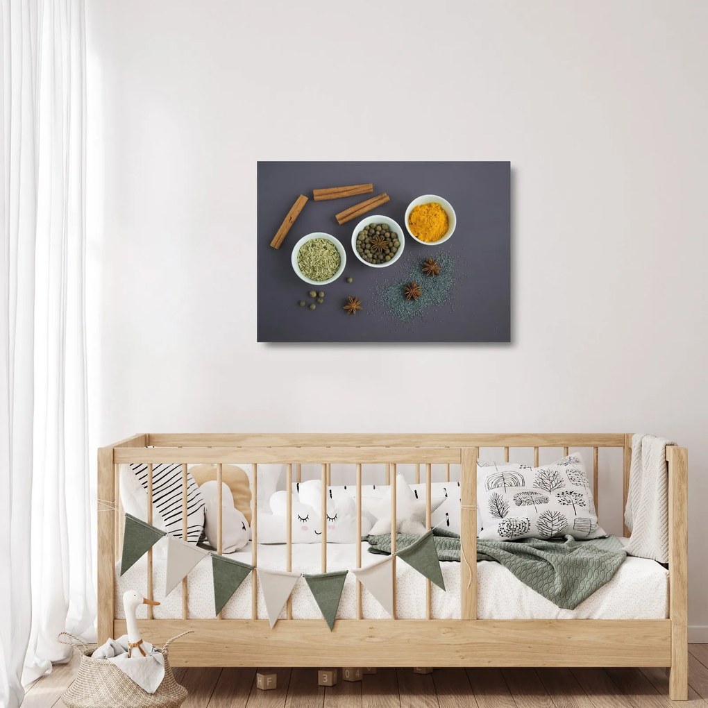 Sklenený obraz - korenie (70x50 cm)