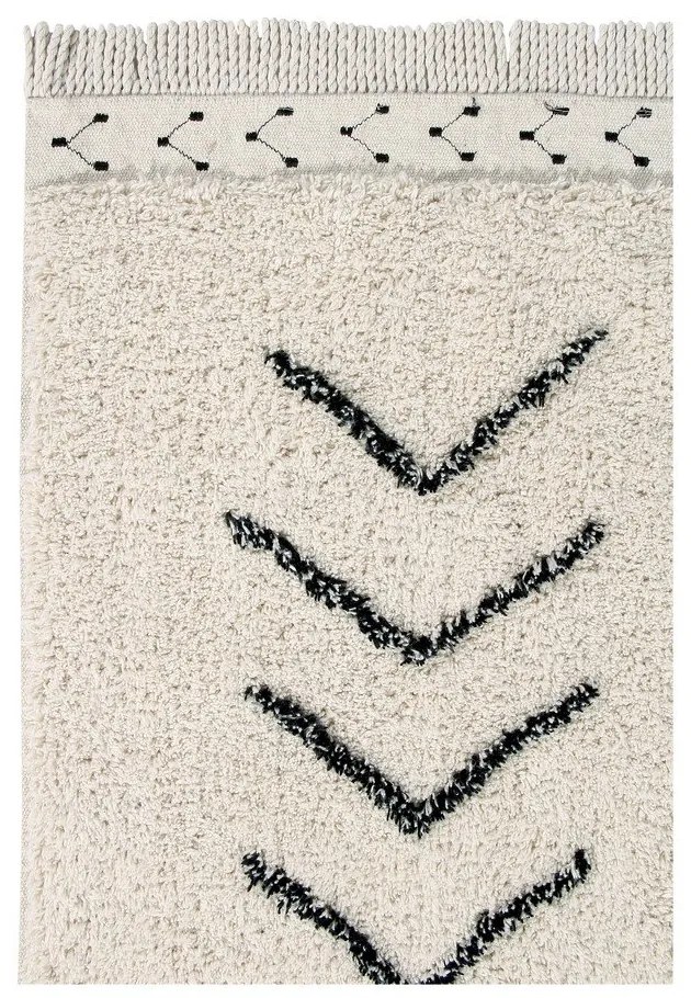 Krémový prateľný ručne tkaný bavlnený koberec 140x210 cm Bereber Rhombs – Lorena Canals