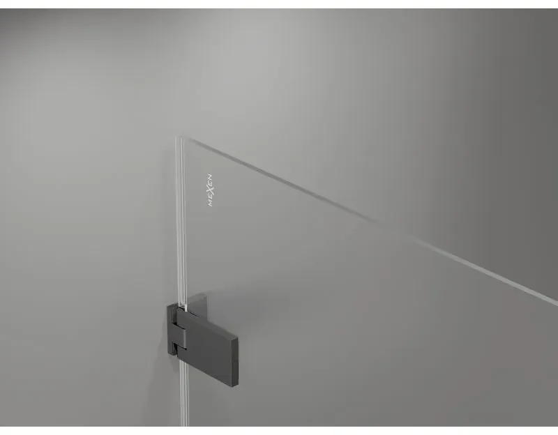 Mexen Lunar-F L, skladací sprchový kút pravý 85 x 80 cm, 8mm číre sklo, grafitový profil, 836L-085-080-95-00-P