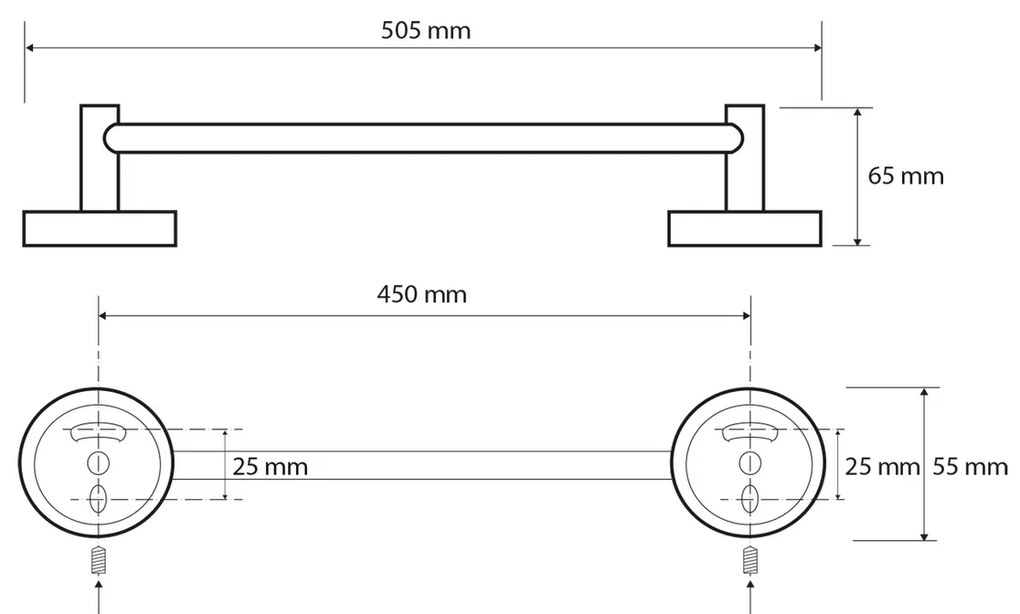 SAPHO XR408 X-Round E držiak na uteráky 50 cm, strieborná