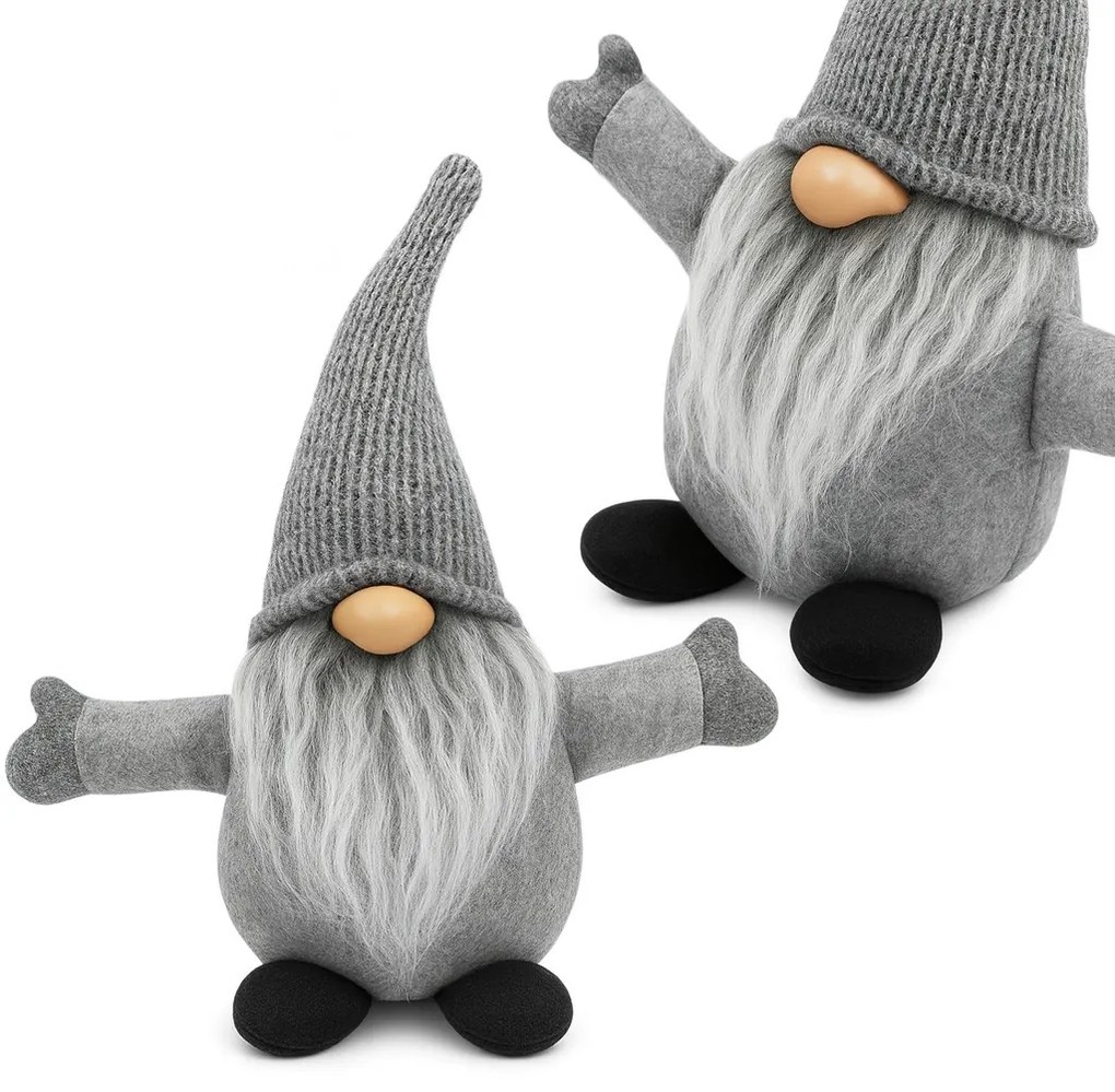 Vianočný škriatok ELF 045 - 35 cm sivý