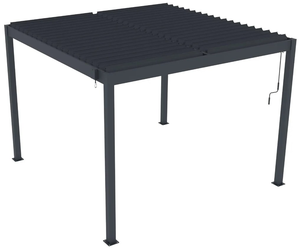 Hliníková bioklimatická pergola s lamelami BestBerg BBP-9G / 3 x 3 m / sivá