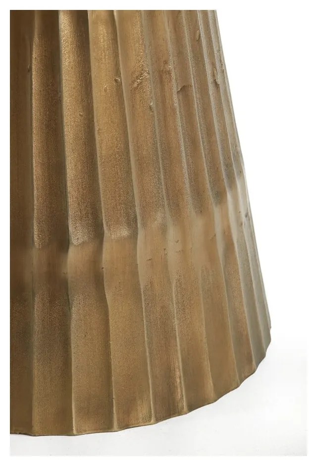 Okrúhly jedálenský stôl v bielej a bronzovej farbe s doskou v dekore mramoru ø 100 cm Leyda – Light & Living