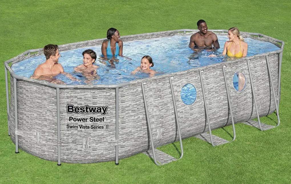 BESTWAY Power Steel Swim Vista Bazénový set 549 x 274 x 122 cm, kartušová filtrácia 56716