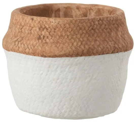 Hnedo biely betónový kvetináč L - Ø 18*13,5 cm