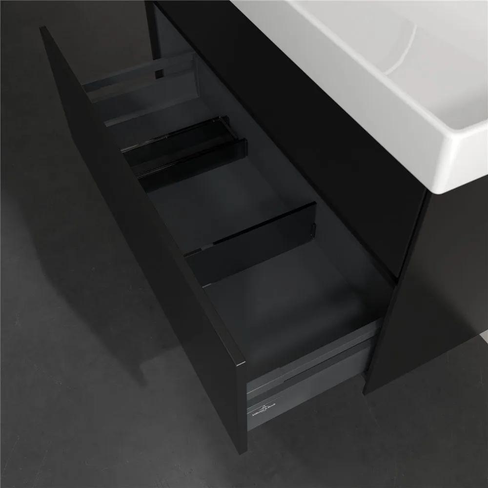 VILLEROY &amp; BOCH Collaro závesná skrinka pod umývadlo, 2 zásuvky, 954 x 444 x 546 mm, Black Matt Lacquer, C01100PD