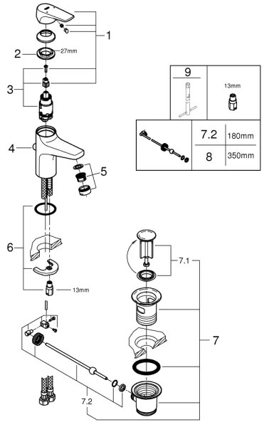 GROHE 23809000 - Umývadlová batéria START FLOW DN 15 lesklý chróm