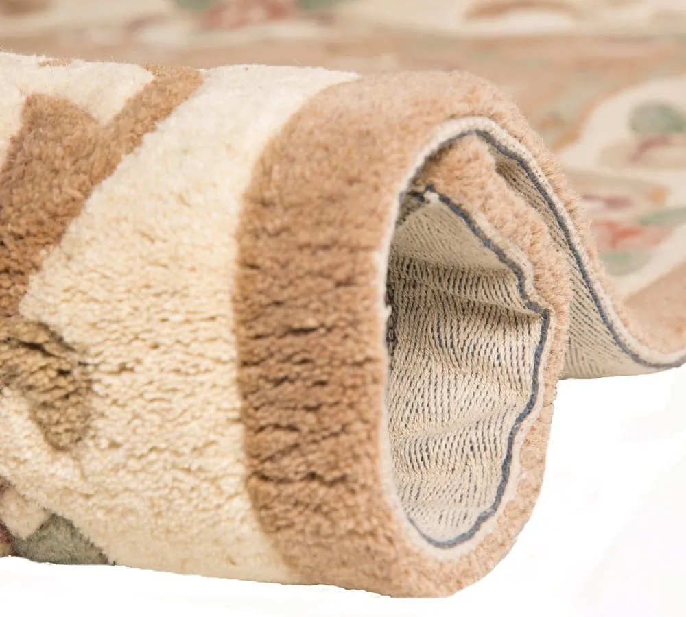 Béžový vlnený koberec Flair Rugs Aubusson, 75 × 150 cm