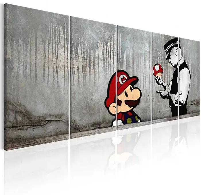 Obraz - Mario Bros on Concrete Veľkosť: 200x80, Verzia: Na talianskom plátne