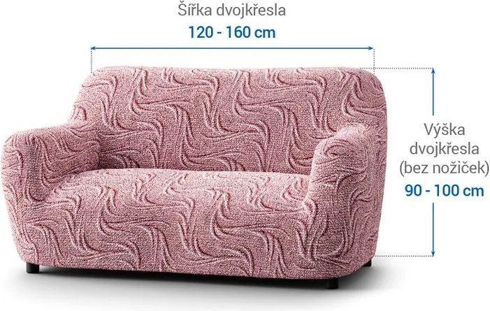 Bielastické poťahy BRILLANTE bordó dvojkreslo (š. 120 - 160 cm)