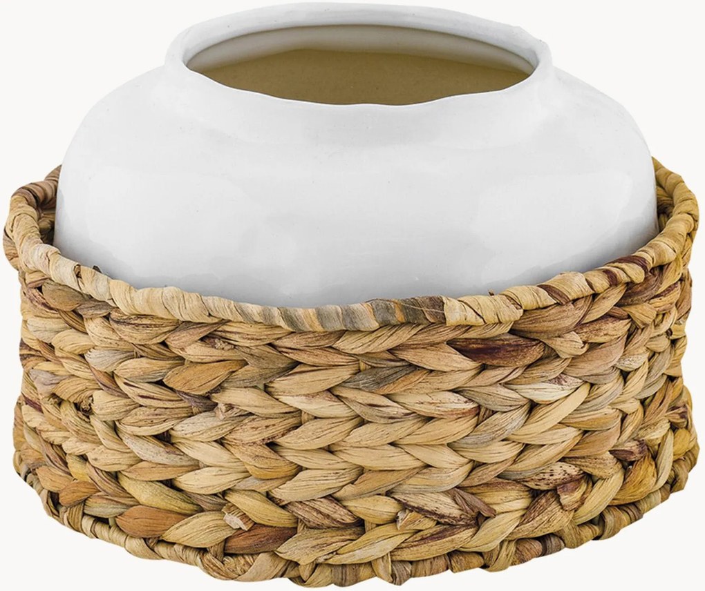 Keramická váza's ratanovým košíkom Sirenuse, V 13 cm