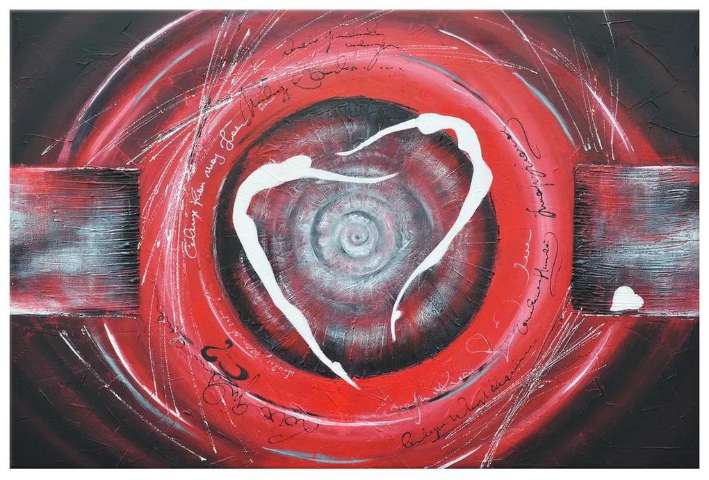 Gario Ručne maľovaný obraz Postavy v červenom kruhu Rozmery: 120 x 80 cm