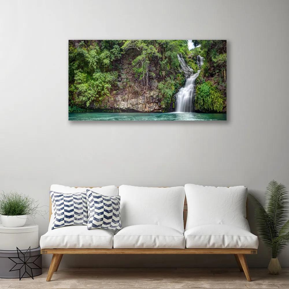 Obraz na plátne Vodopád skala príroda 120x60 cm