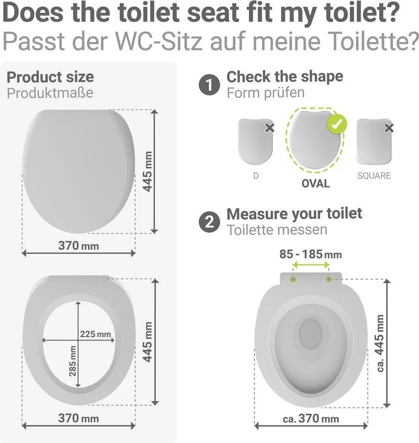 Záchodová doska s automatickým zatváraním 37 x 44,5 cm Rieti – Wenko