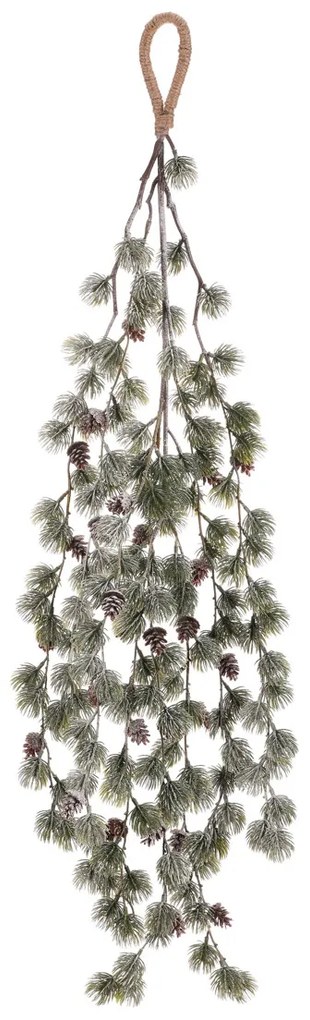 Umelá previsnutá vetva Smrekovca so šiškami, 100 cm, zelená