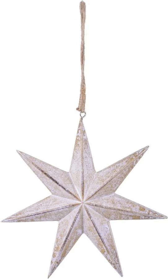 Hnedá závesná hviezda Ego dekor, výška 21 cm