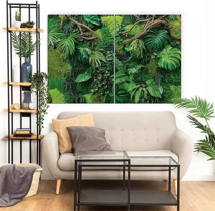 DUBLEZ | Drevený obraz - Machová monstera | UV potlač, Premium