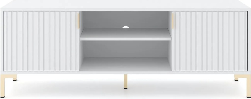 TV stolek Flinn 140 cm bílý/zlatý