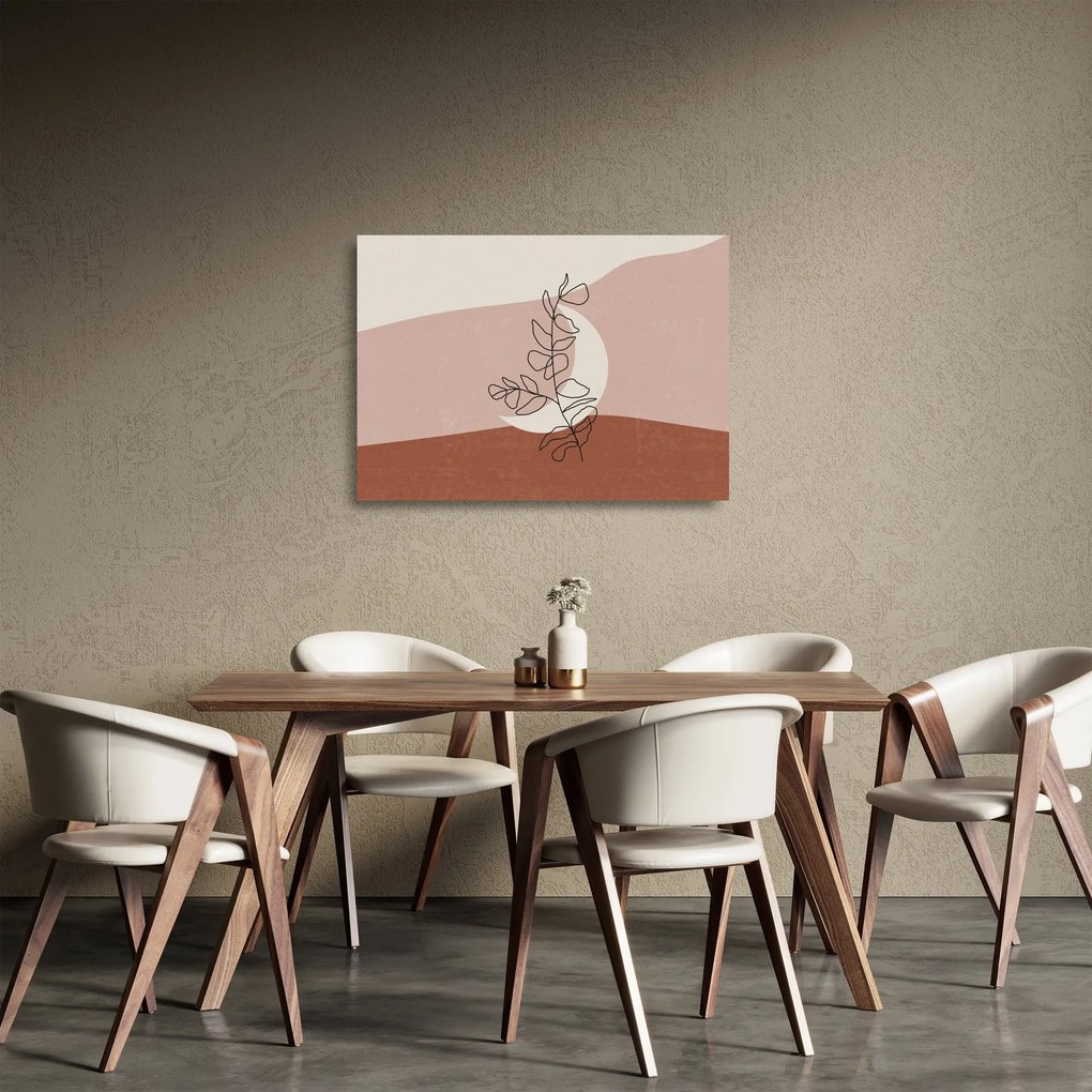 Sklenený obraz - Boho listy N⁰2 (70x50 cm)