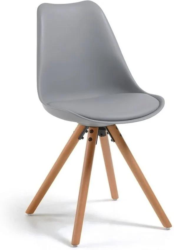 Sivá stolička s bukovými nohami loomi.design Lumos