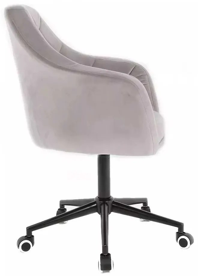LuxuryForm DESIGN Kreslo ANDORA VELUR na čiernej podstave s kolieskami - svetlosivé