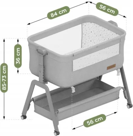 Detská prenosná postieľka 3v1 Dream 50 svetlosivá