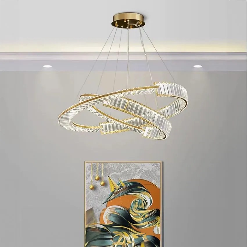 Toolight Toolight, LED krištáľové stropné svietidlo APP1524-CP60/80, zlatá, OSW-06972