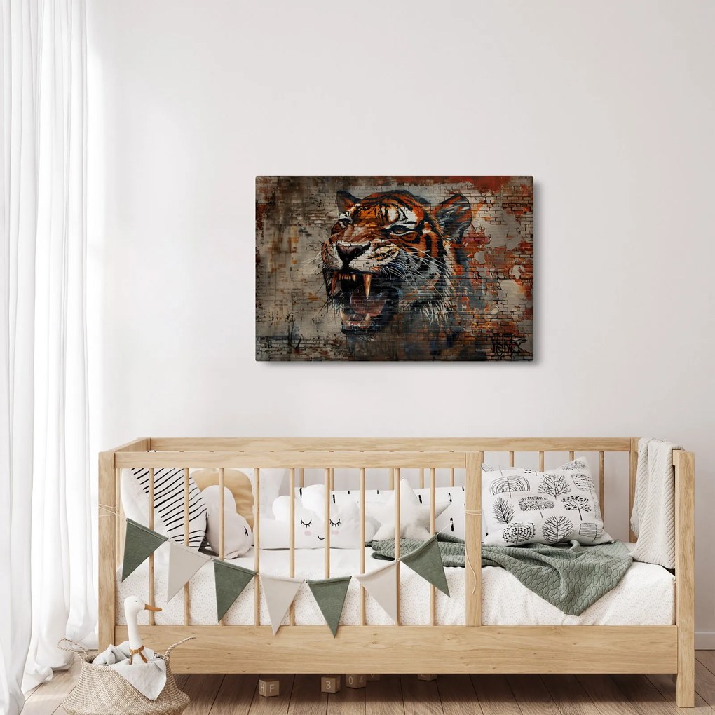 Obraz - Tiger z tehál (90x60 cm)