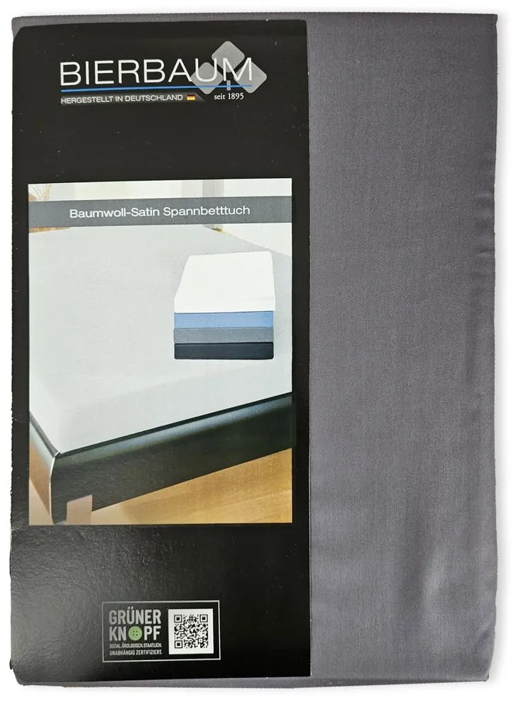 Bierbaum saténová plachta Anthrazit - tmavo sivá - 140x200 cm