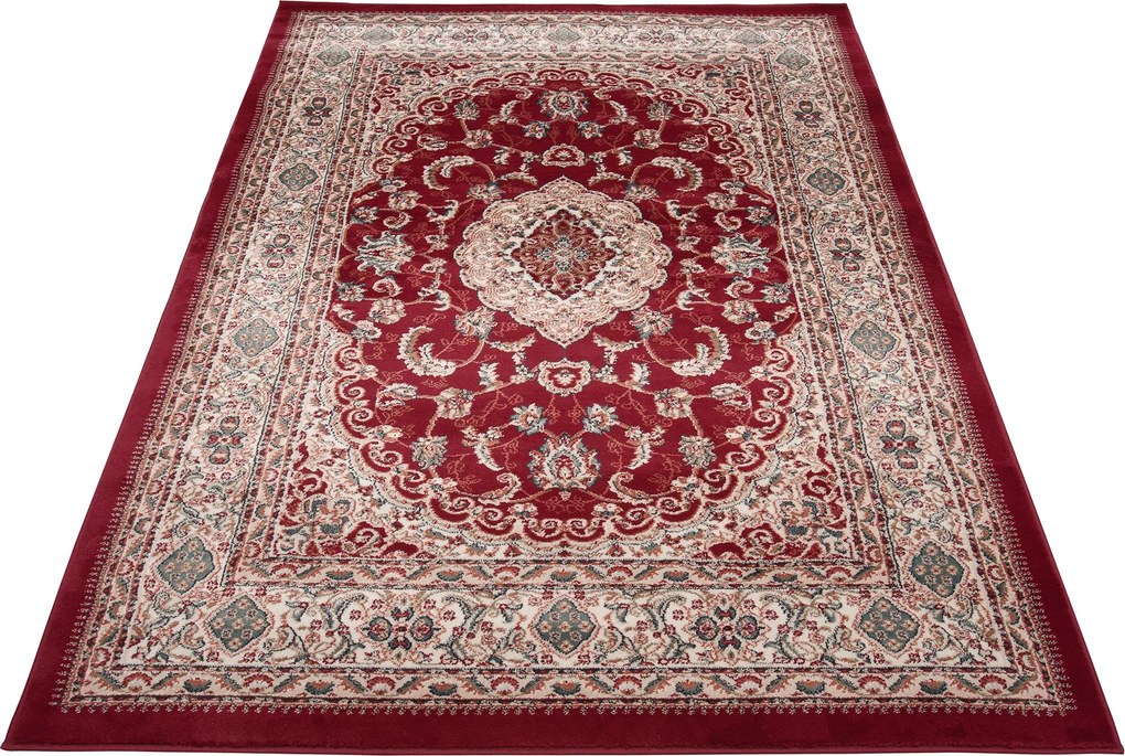 Koberec Dubai BIL 6956A – červený obdĺžnikový koberec z polypropylénu Rozmer: 200x300 cm