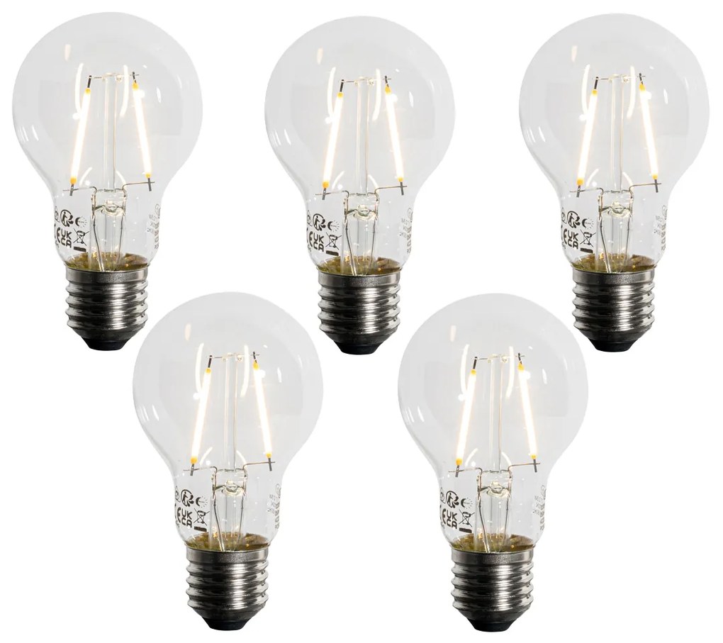 Sada 5 ks E27 LED žiarovka A60 Lux senzor 2,5W 250lm 2200K