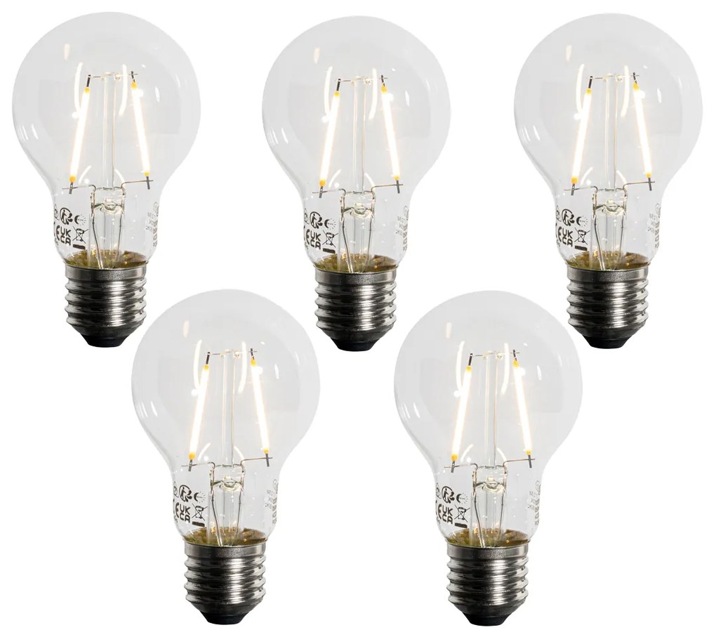 Sada 5 LED žiaroviek E27 A60 so senzorom súmraku 2,5W 250 lm 2200K