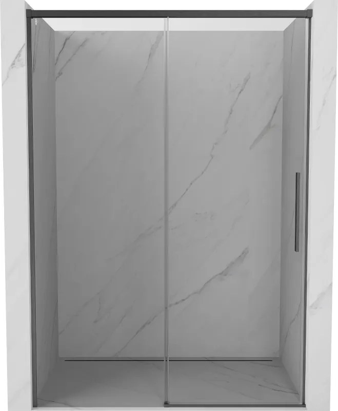 Mexen Rox, posuvné sprchové dvere 155 cm, 8mm číre sklo, brúsený grafit profil, 8C2-155-000-66-00