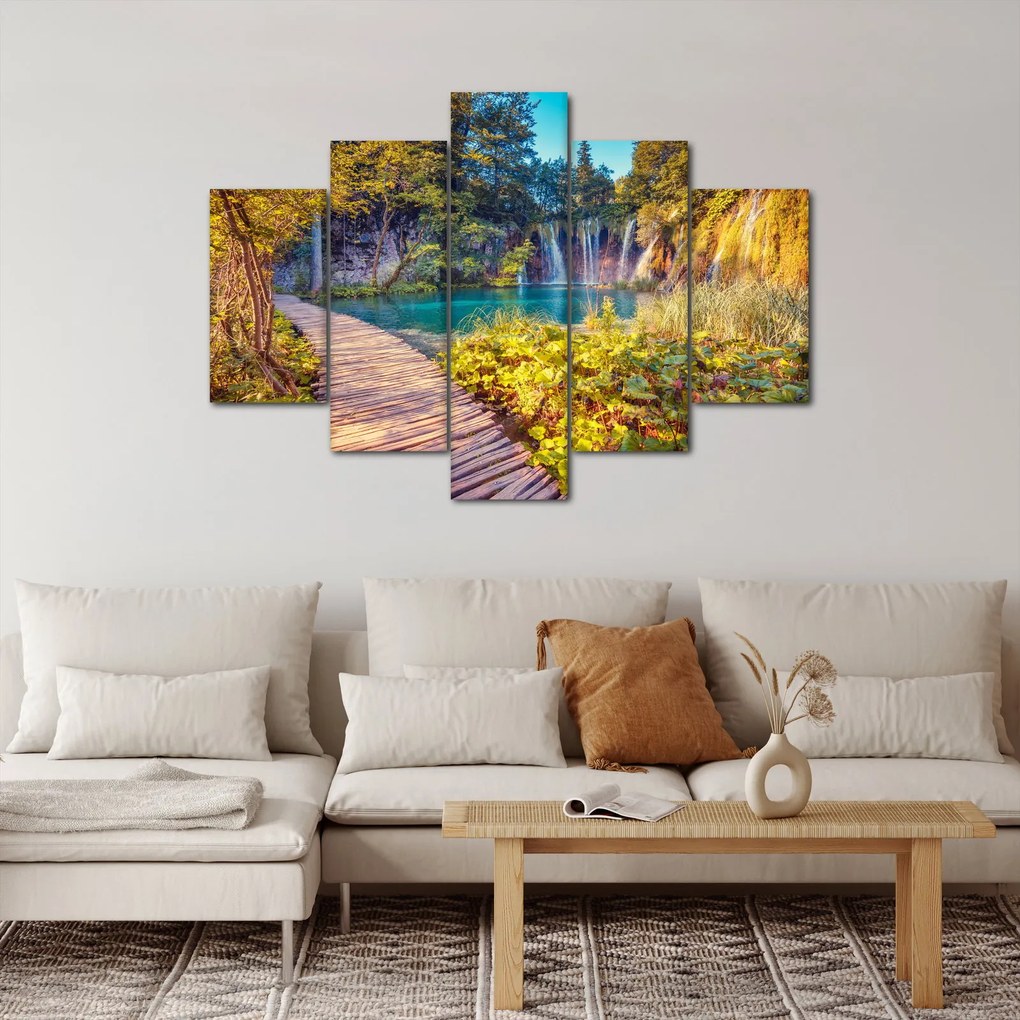 Obraz - Plitvické jazerá, Chorvátsko (150x105 cm)