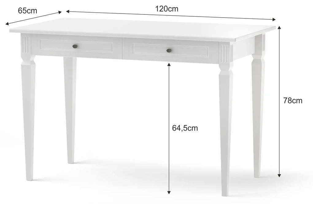 Písací stolík Ines elegant white