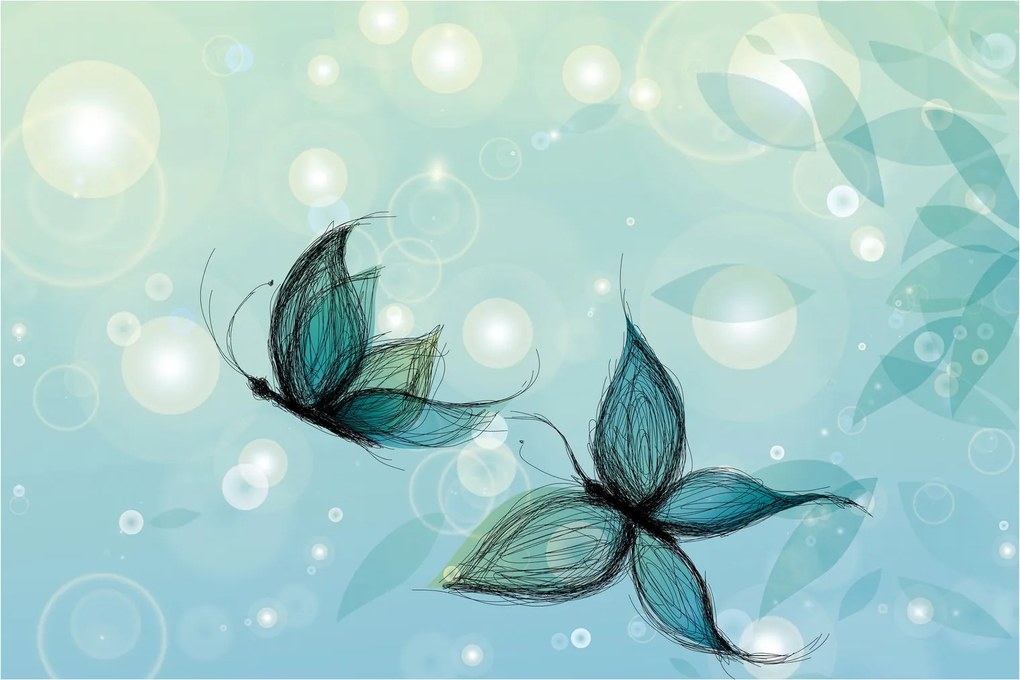Obraz - Modré motýliky (90x60 cm)