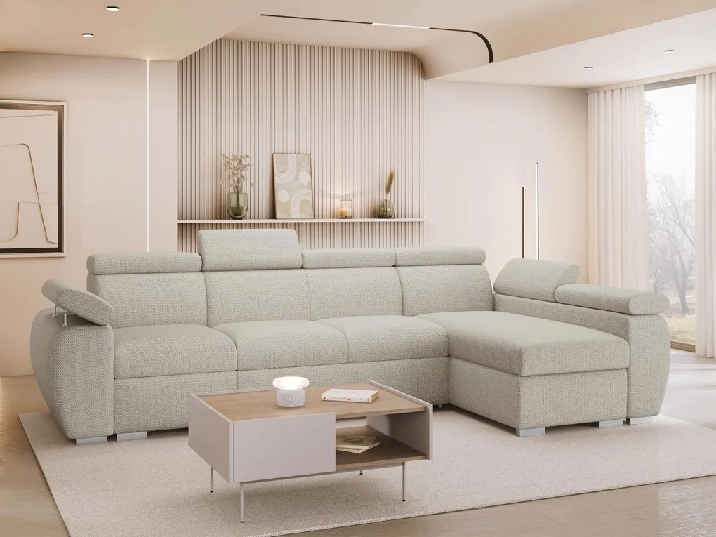 Rohová rozkladacia pohovka Giza LCP, Strana: Pravá - 1p(65)+2r+LCp, Dostupné poťahy: Aragon 14