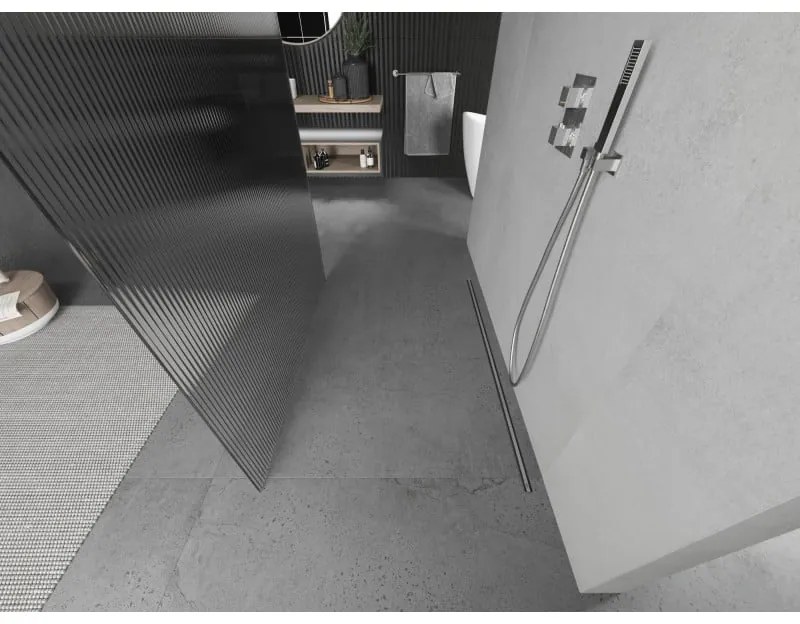 Mexen Kioto, sprchová zástena Walk-In 100 x 200 cm, 8mm sklo s rebrovým vzorom, chrómový profil, 800-100-002-01-09