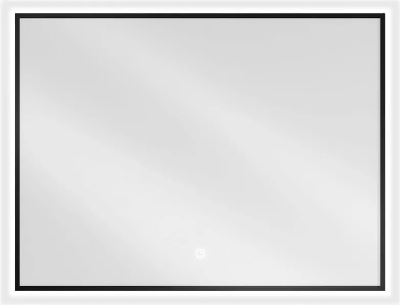 Mexen Erma kúpeľňové zrkadlo s podsvietením 80 x 60 cm, LED 6000K, ochrana proti zahmleniu, čierny rám - 9814-080-060-611-70