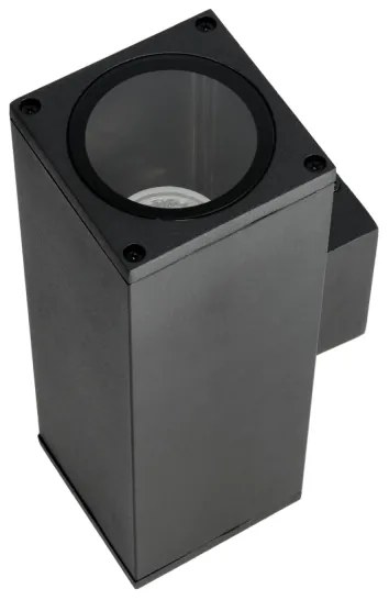 Vonkajšie nástenné svietidlo 2xGU10/35W/230V IP54 hranatý čierna