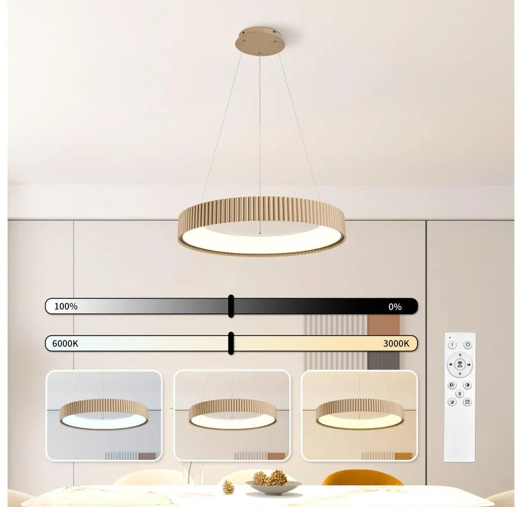 Brilagi - stmievateľný LED luster na lanku FALCON MODERN LED/54W/230V 60 cm béžová+ DO