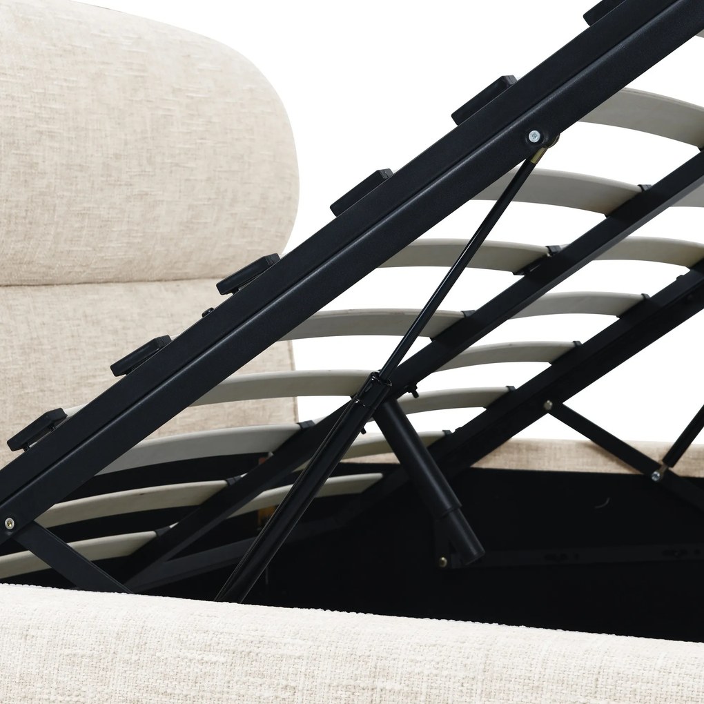 Dvoulůžková čalouněná postel Avola 160x200 s úložným prostorem béžová