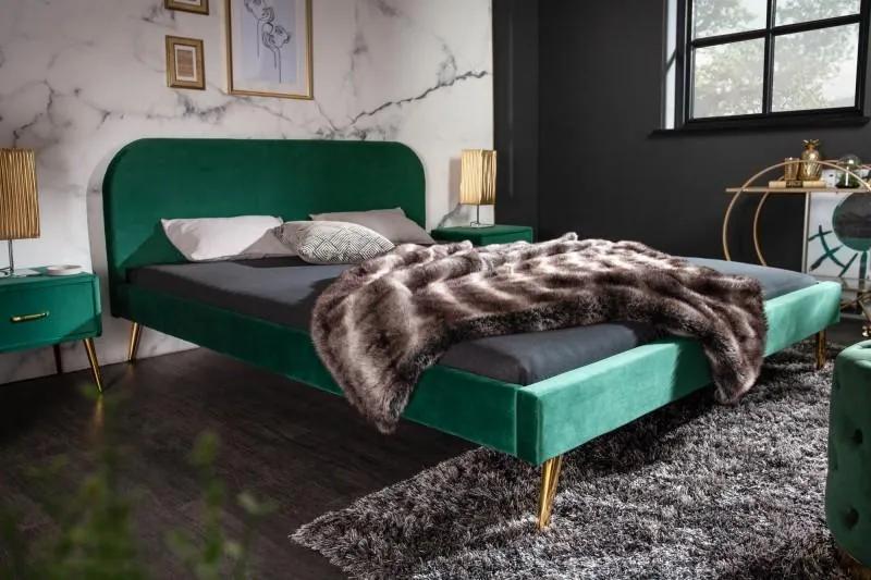 Nemecko -  Elegantná posteľ FAMOUS 140x200 cm smaragdovo zelený zamat